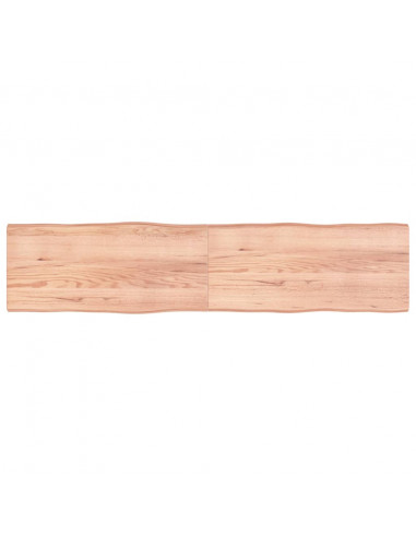 Piano Tavolo Marrone Chiaro 220x50x(2-6) cm Rovere Non Trattato