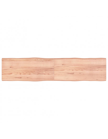 Piano Tavolo Marrone Chiaro 220x50x(2-6) cm Rovere Non Trattato