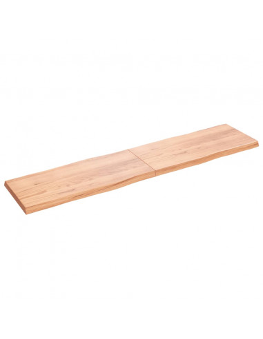 Piano Tavolo Marrone Chiaro 220x50x(2-6) cm Rovere Non Trattato