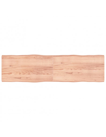 Piano Tavolo Marrone Chiaro 220x60x(2-6) cm Rovere Non Trattato