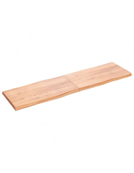 Piano Tavolo Marrone Chiaro 220x60x(2-6) cm Rovere Non Trattato