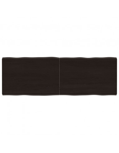 Piano Tavolo Marrone Scuro 120x40x(2-4)cm Rovere Non Trattato