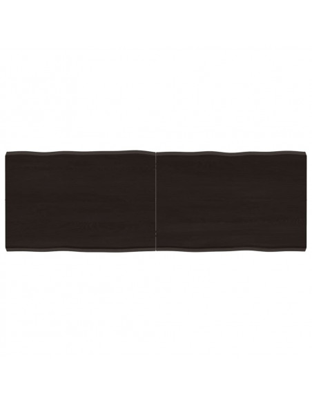 Piano Tavolo Marrone Scuro 120x40x(2-4)cm Rovere Non Trattato