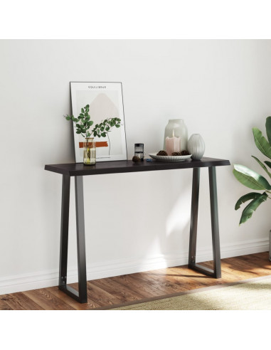 Piano Tavolo Marrone Scuro 120x40x(2-4)cm Rovere Non Trattato