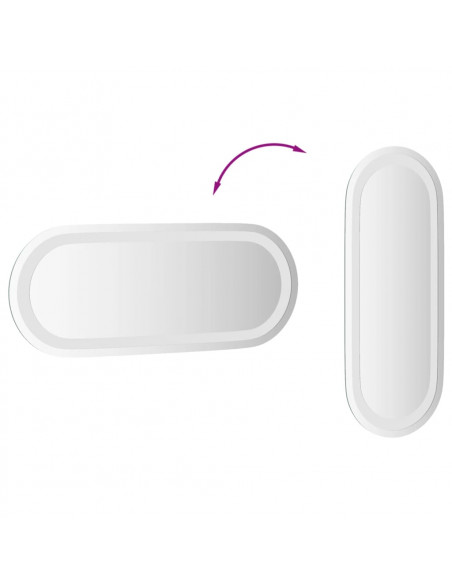 Specchio da Bagno LED 50x20 cm Ovale