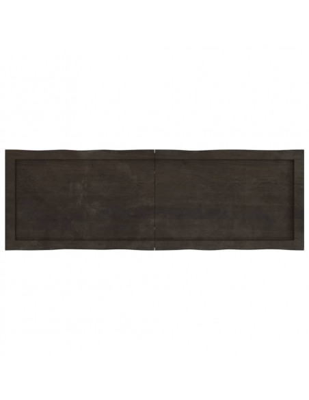 Piano Tavolo Marrone Scuro 120x40x(2-4)cm Rovere Non Trattato