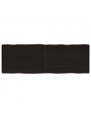 Piano Tavolo Marrone Scuro 120x40x(2-6)cm Rovere Non Trattato