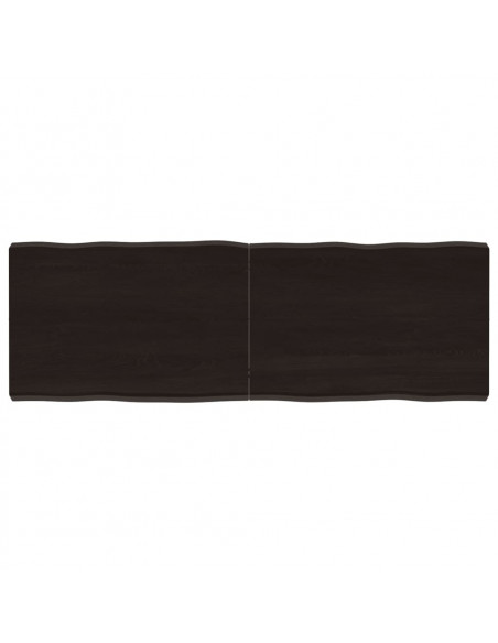 Piano Tavolo Marrone Scuro 120x40x(2-6)cm Rovere Non Trattato