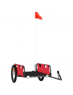 Rimorchio da Bici Rosso Oxford e Ferro 2