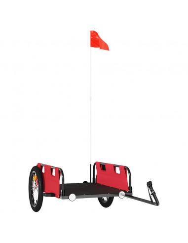 Rimorchio da Bici Rosso Oxford e Ferro