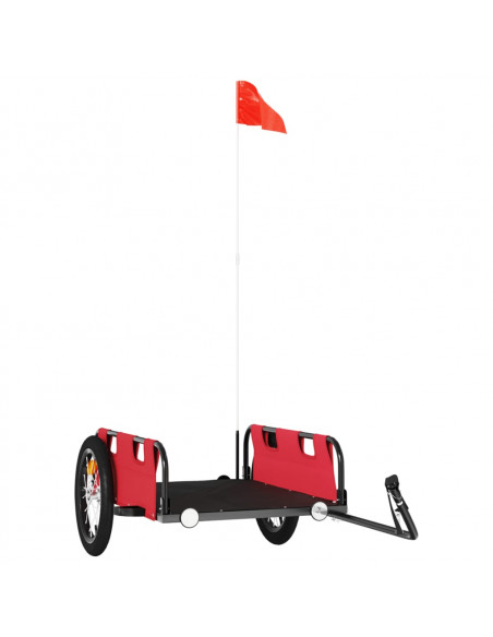 Rimorchio da Bici Rosso Oxford e Ferro