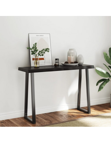 Piano Tavolo Marrone Scuro 120x40x(2-6)cm Rovere Non Trattato