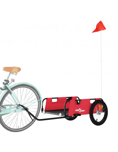Rimorchio da Bici Rosso Oxford e Ferro