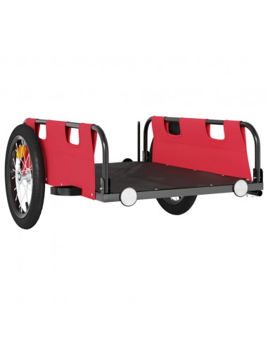Rimorchio da Bici Rosso Oxford e Ferro