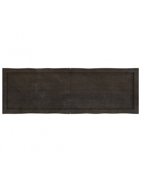 Piano Tavolo Marrone Scuro 120x40x(2-6)cm Rovere Non Trattato