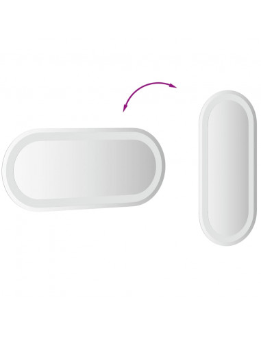 Specchio da Bagno LED 60x25 cm Ovale