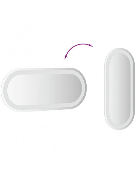 Specchio da Bagno LED 60x25 cm Ovale