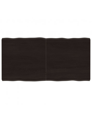 Piano Tavolo Marrone Scuro 120x60x(2-6)cm Rovere Non Trattato