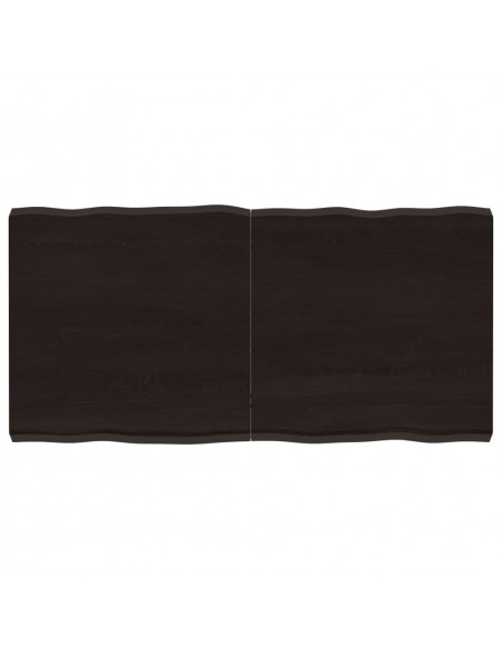 Piano Tavolo Marrone Scuro 120x60x(2-6)cm Rovere Non Trattato
