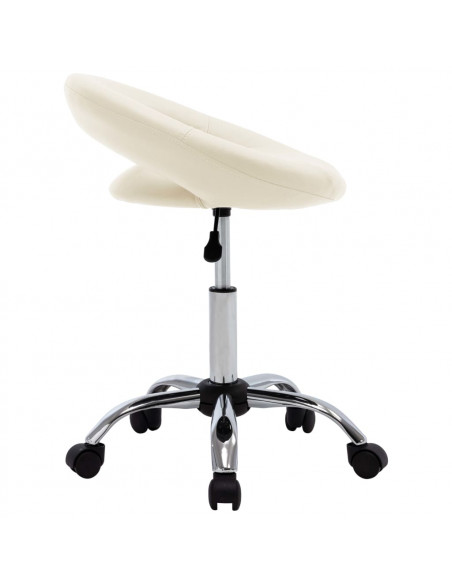 Sedia da Lavoro con Ruote Crema in Similpelle