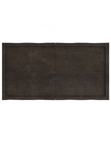 Piano Tavolo Marrone Scuro 120x60x(2-6)cm Rovere Non Trattato