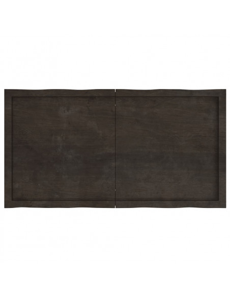 Piano Tavolo Marrone Scuro 120x60x(2-6)cm Rovere Non Trattato