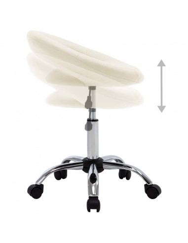 Sedia da Lavoro con Ruote Crema in Similpelle