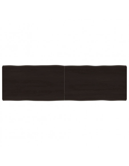 Piano Tavolo Marrone Scuro 140x40x(2-4)cm Rovere Non Trattato
