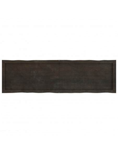 Piano Tavolo Marrone Scuro 140x40x(2-4)cm Rovere Non Trattato