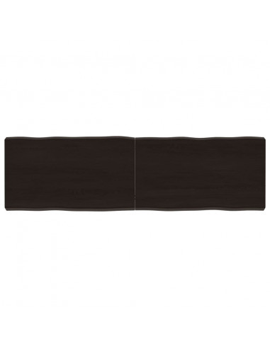 Piano Tavolo Marrone Scuro 140x40x(2-6)cm Rovere Non Trattato