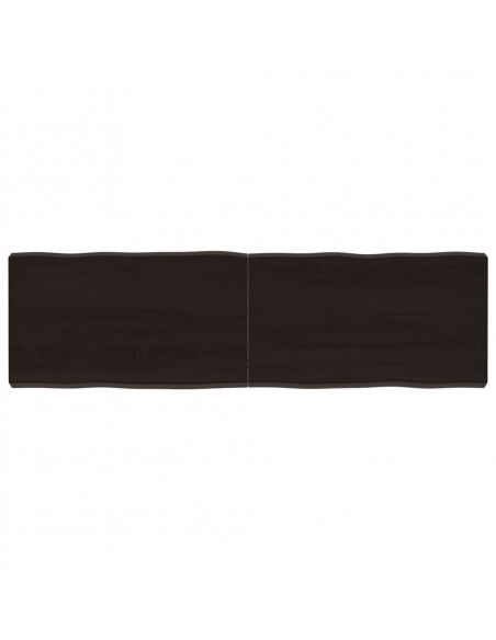 Piano Tavolo Marrone Scuro 140x40x(2-6)cm Rovere Non Trattato