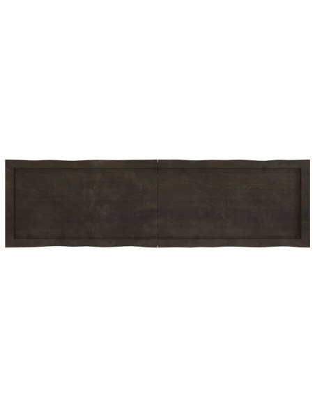 Piano Tavolo Marrone Scuro 140x40x(2-6)cm Rovere Non Trattato