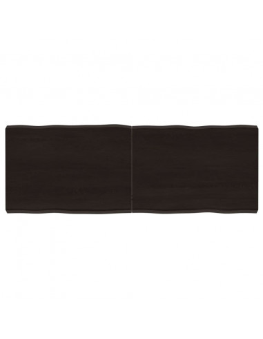 Piano Tavolo Marrone Scuro 140x50x(2-6)cm Rovere Non Trattato