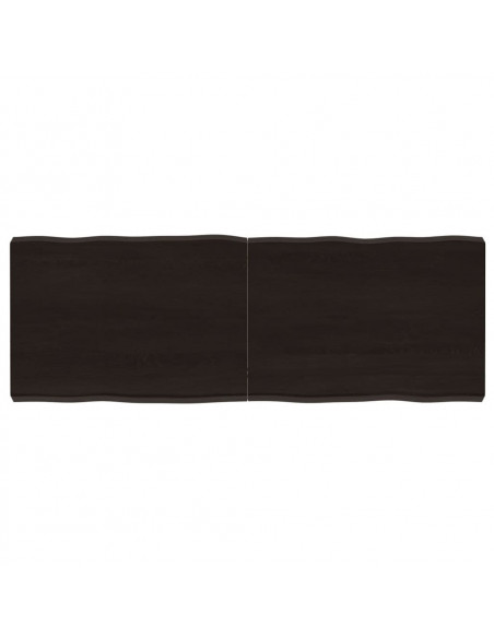 Piano Tavolo Marrone Scuro 140x50x(2-6)cm Rovere Non Trattato