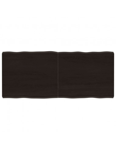 Piano Tavolo Marrone Scuro 140x60x(2-6)cm Rovere Non Trattato