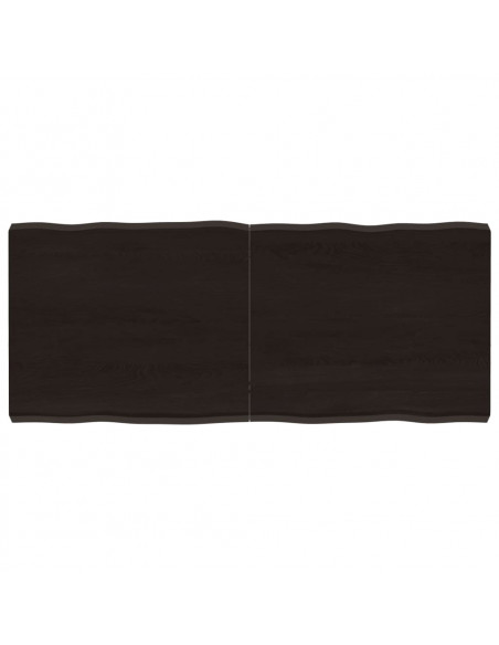 Piano Tavolo Marrone Scuro 140x60x(2-6)cm Rovere Non Trattato