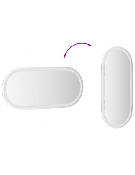 Specchio da Bagno LED 80x35 cm Ovale