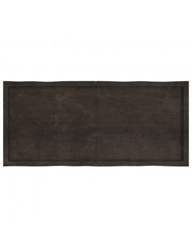 Piano Tavolo Marrone Scuro 140x60x(2-6)cm Rovere Non Trattato