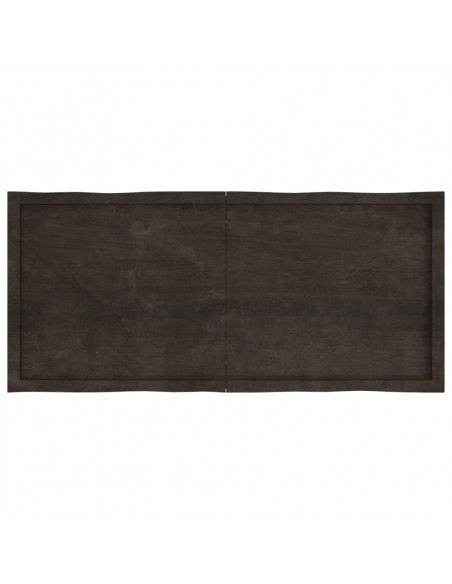 Piano Tavolo Marrone Scuro 140x60x(2-6)cm Rovere Non Trattato