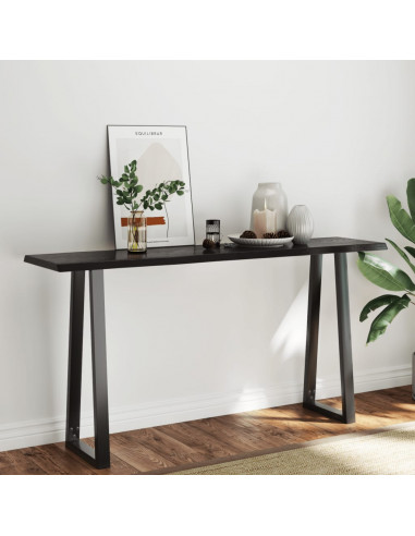 Piano Tavolo Marrone Scuro 160x40x(2-4)cm Rovere Non Trattato