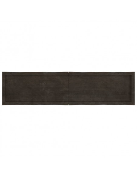 Piano Tavolo Marrone Scuro 160x40x(2-4)cm Rovere Non Trattato