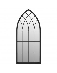 Specchio da Giardino Nero 100x45 cm in Ferro per Uso Esterno 2