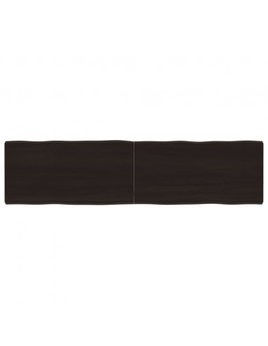 Piano Tavolo Marrone Scuro 160x40x(2-6)cm Rovere Non Trattato