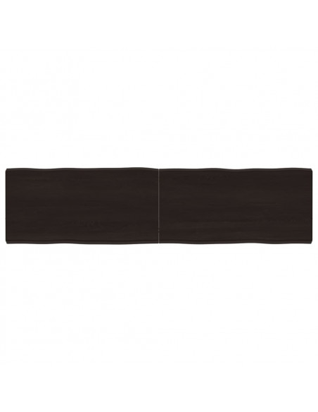 Piano Tavolo Marrone Scuro 160x40x(2-6)cm Rovere Non Trattato