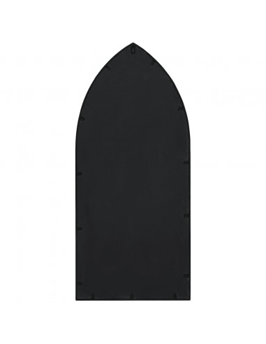 Specchio da Giardino Nero 100x45 cm in Ferro per Uso Esterno