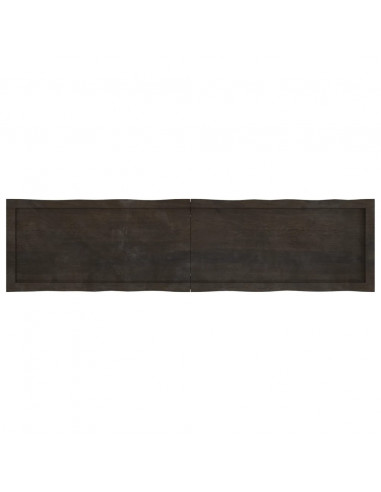 Piano Tavolo Marrone Scuro 160x40x(2-6)cm Rovere Non Trattato