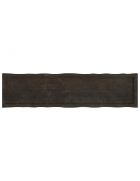 Piano Tavolo Marrone Scuro 160x40x(2-6)cm Rovere Non Trattato