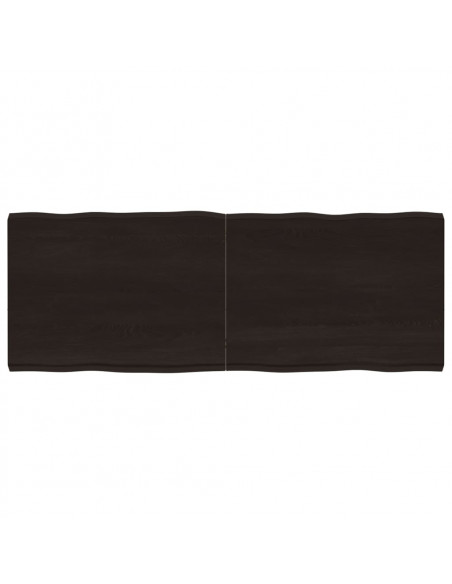 Piano Tavolo Marrone Scuro 160x60x(2-6) cm Rovere Non Trattato