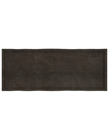 Piano Tavolo Marrone Scuro 160x60x(2-6) cm Rovere Non Trattato