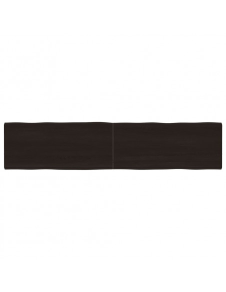 Piano Tavolo Marrone Scuro 180x40x(2-4)cm Rovere Non Trattato
